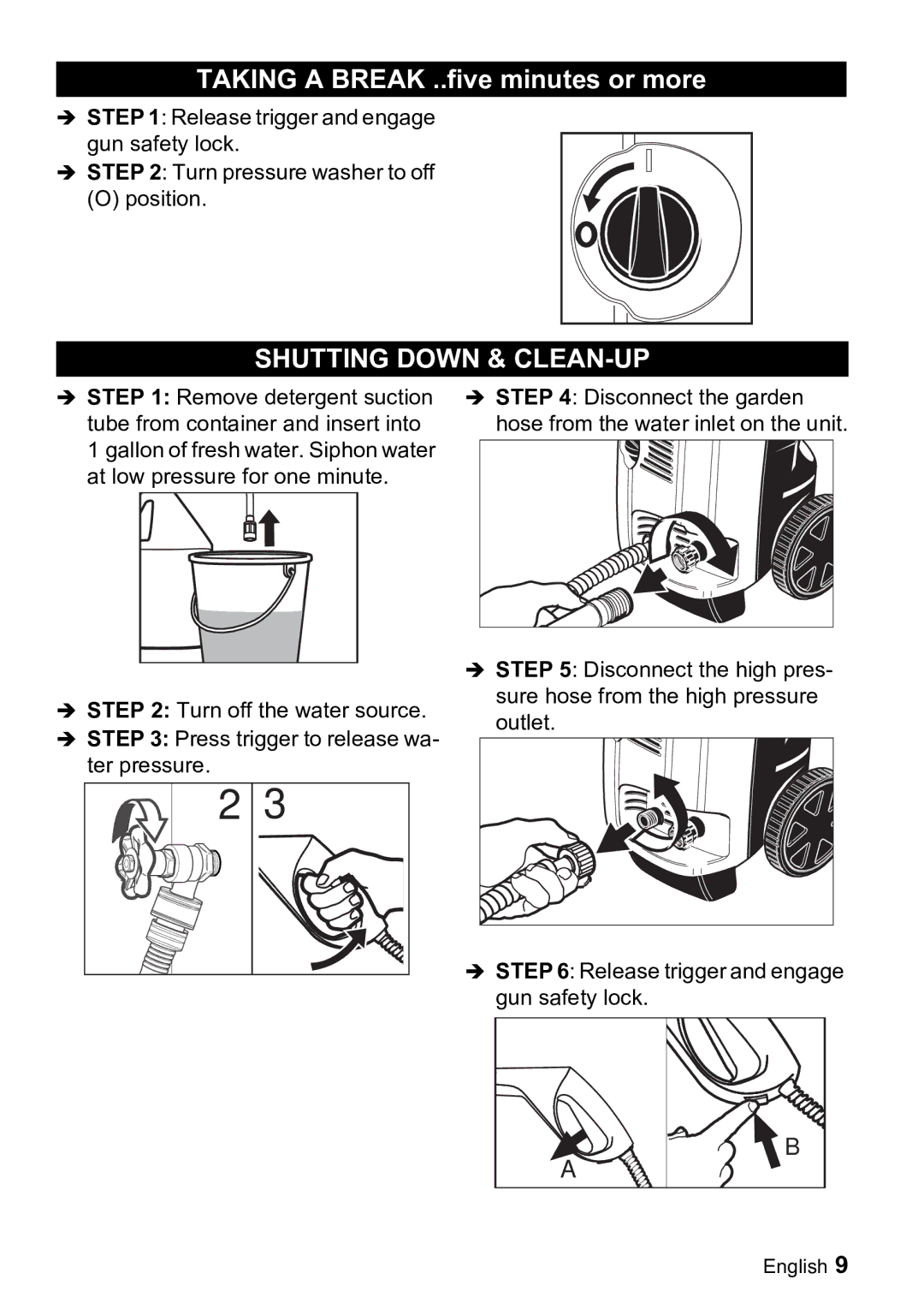 Karcher K 3.99M manual Shutting Down & CLEAN-UP 