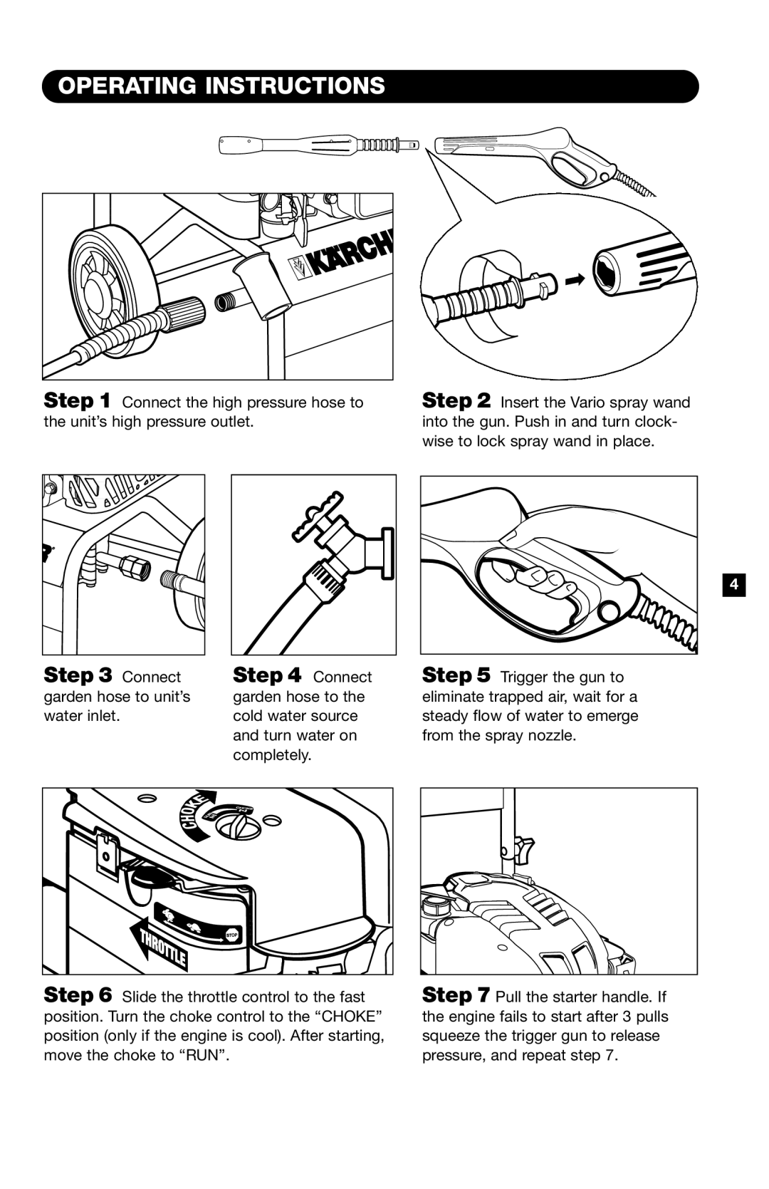 Karcher K 5000 G specifications Operating Instructions 