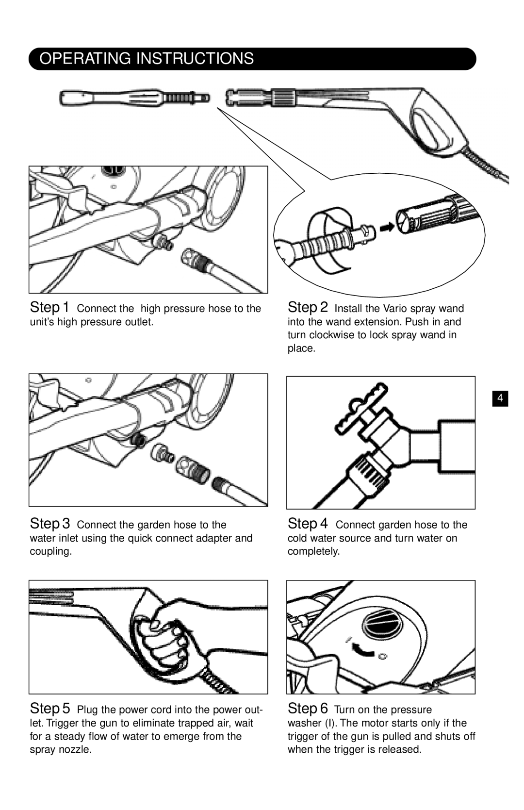 Karcher K 502 specifications Operating Instructions 