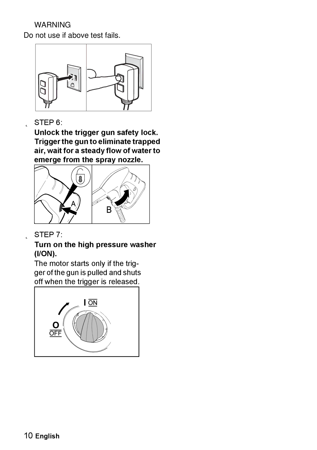 Karcher K 5.540 manuel dutilisation Do not use if above test fails 