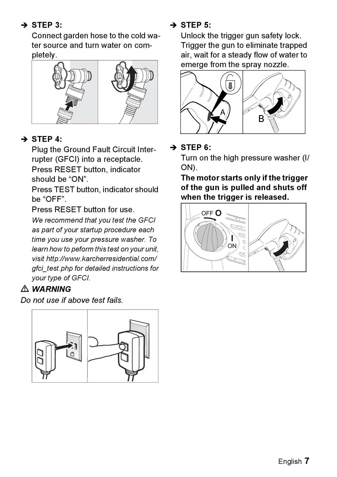 Karcher K 5.690 manuel dutilisation Do not use if above test fails 