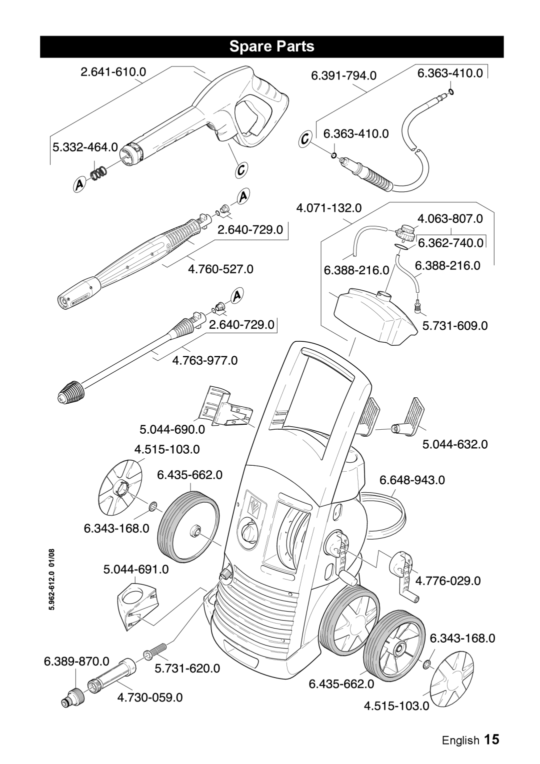 Karcher K 6.85 M operating instructions Spare Parts 