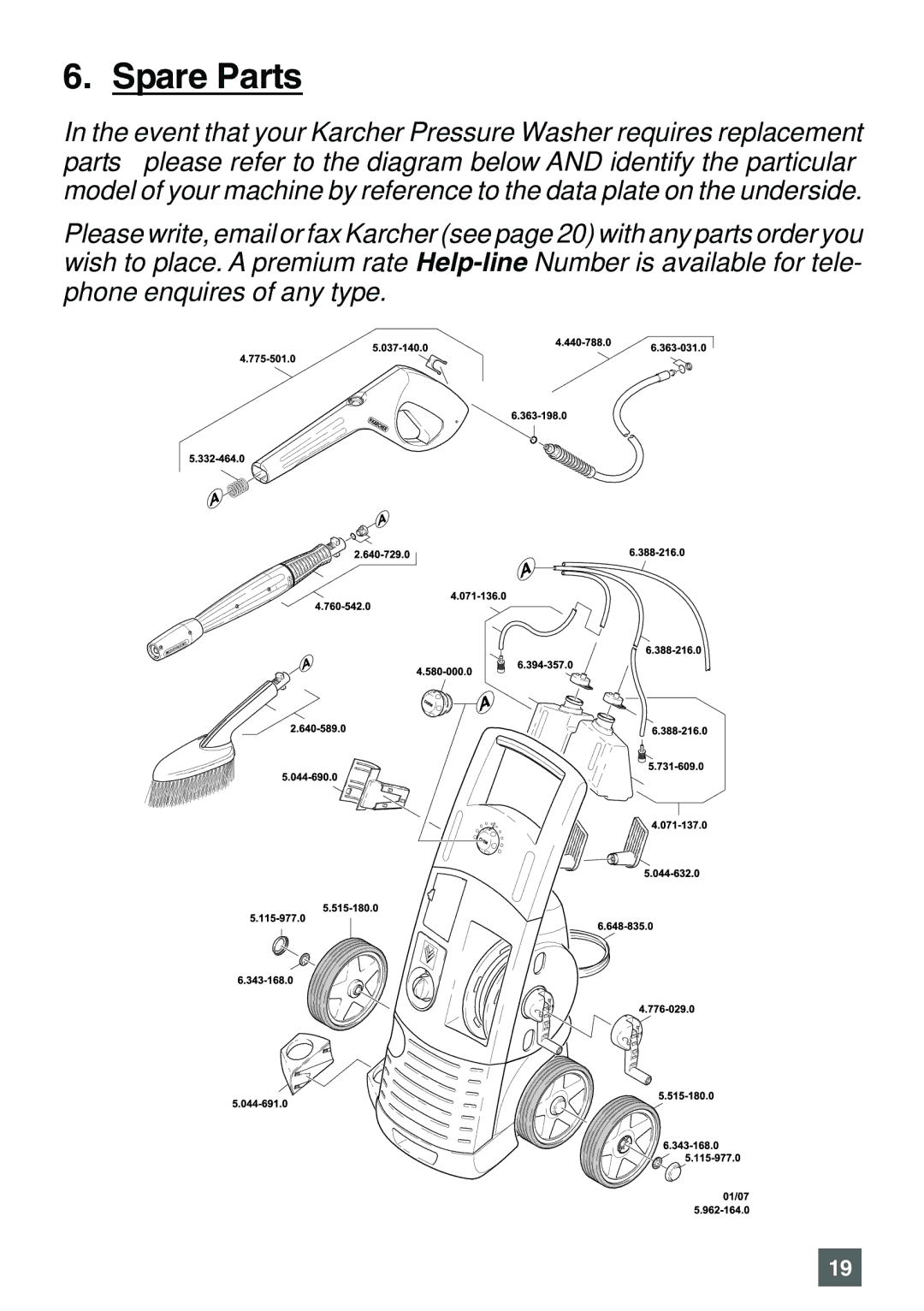 Karcher K 7.85 M operating instructions Spare Parts 