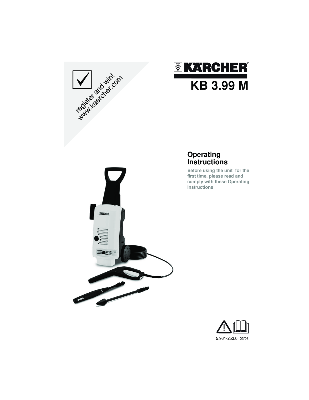 Karcher KB 3.99 M manual Operating Instructions 