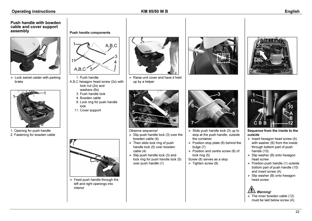 Karcher KM 85/50 W B manual Slip, Bulge7, Headscrew, Push 