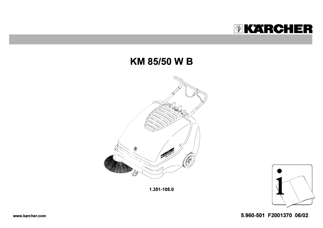 Karcher KM 85/50 W B manual 1.351-105.0, 5.960-501F200137006/02, KM85/50WB 