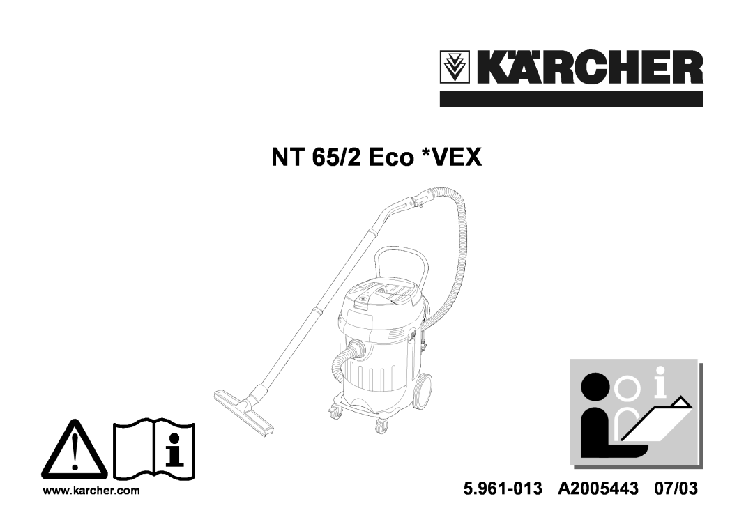 Karcher NT 65/2 ECO manual NT 65/2 Eco *VEX, 5.961-013A2005443 07/03 