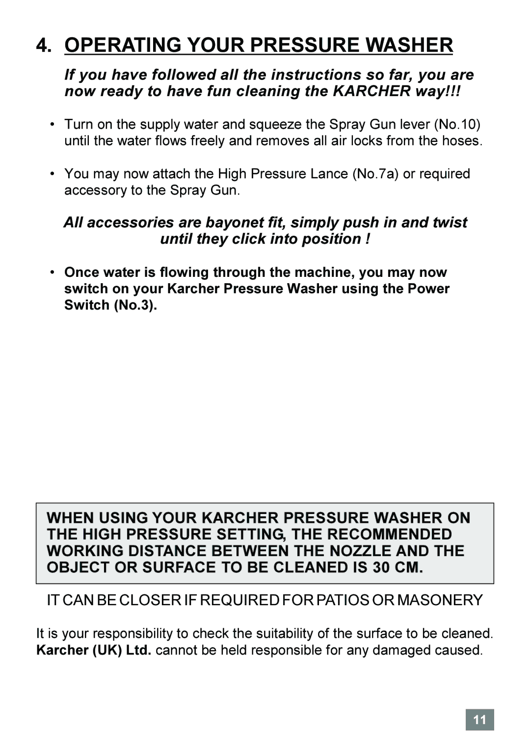 Karcher KB 2020, PRESSURE WASHER manual #&#0 