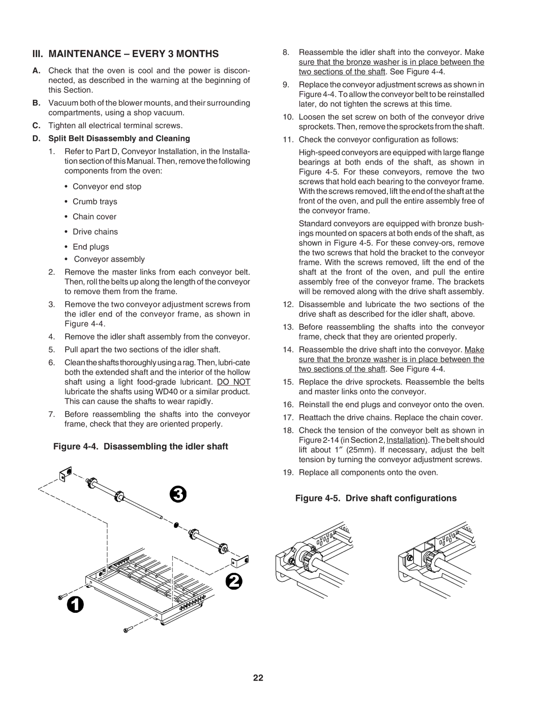 Karcher PS640G installation manual III. Maintenance Every 3 Months, Split Belt Disassembly and Cleaning 