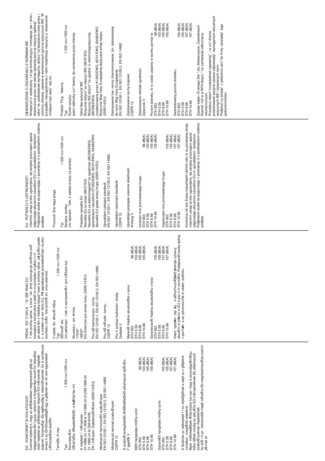 Karcher STH 10.66 C, STH 8.66, STH 5.56 manual EG Konformitäsi Nyilatkozat 