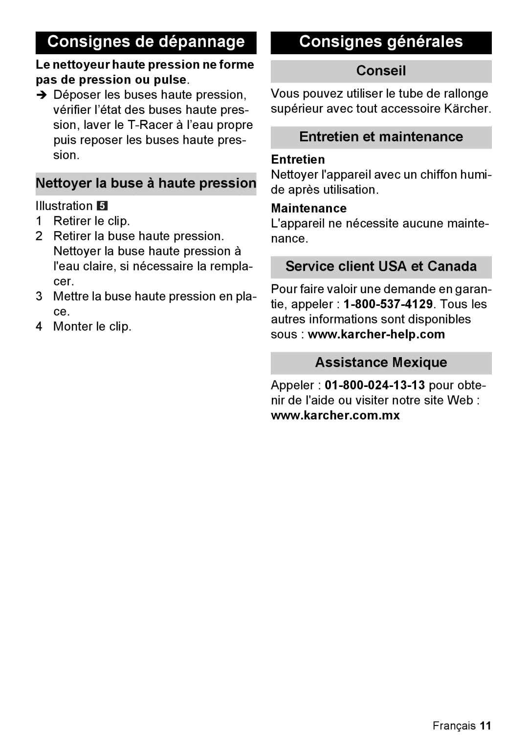 Karcher T 200 manual Consignes de dépannage, Consignes générales 