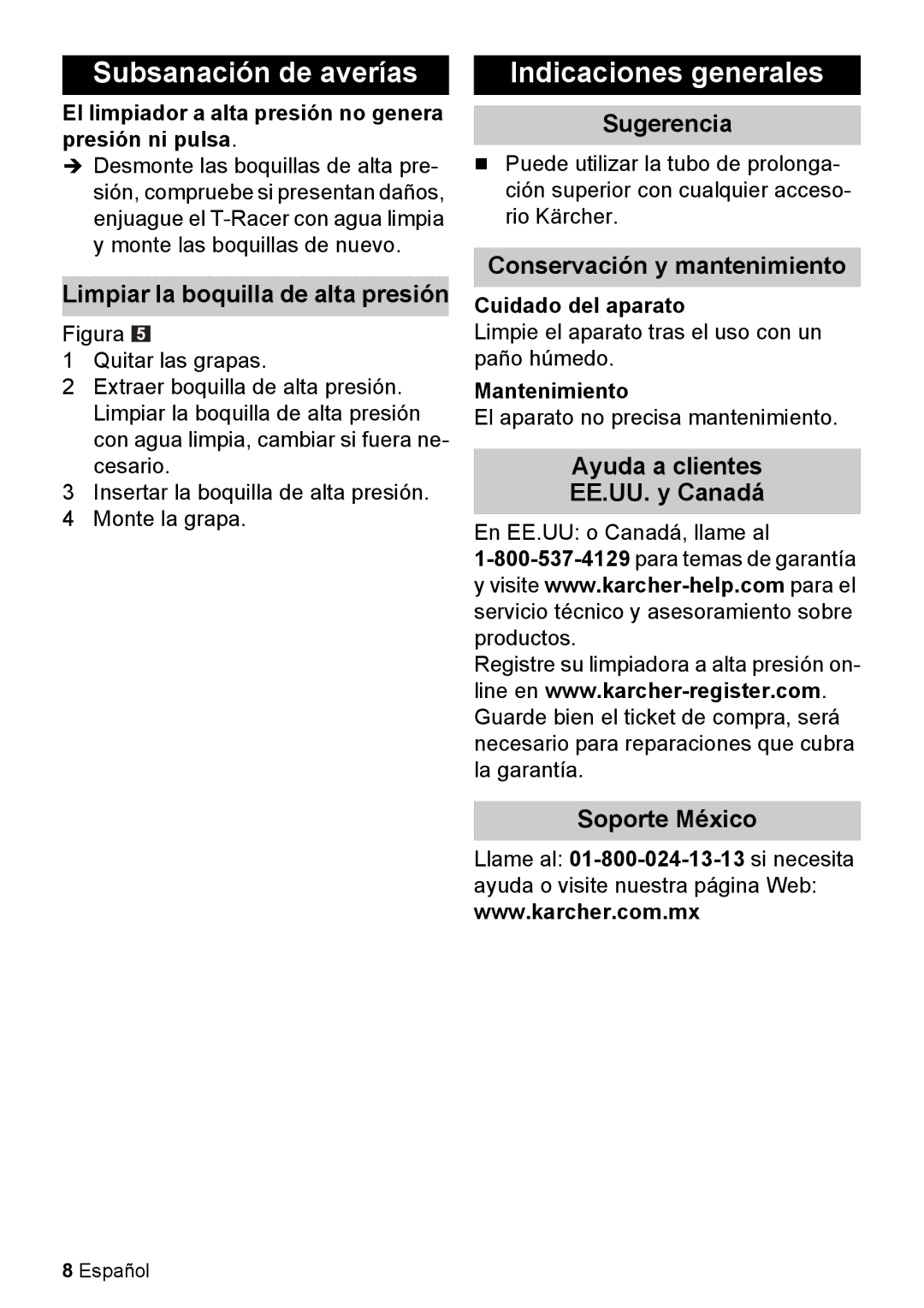 Karcher T 200 manual Subsanación de averías, Indicaciones generales 