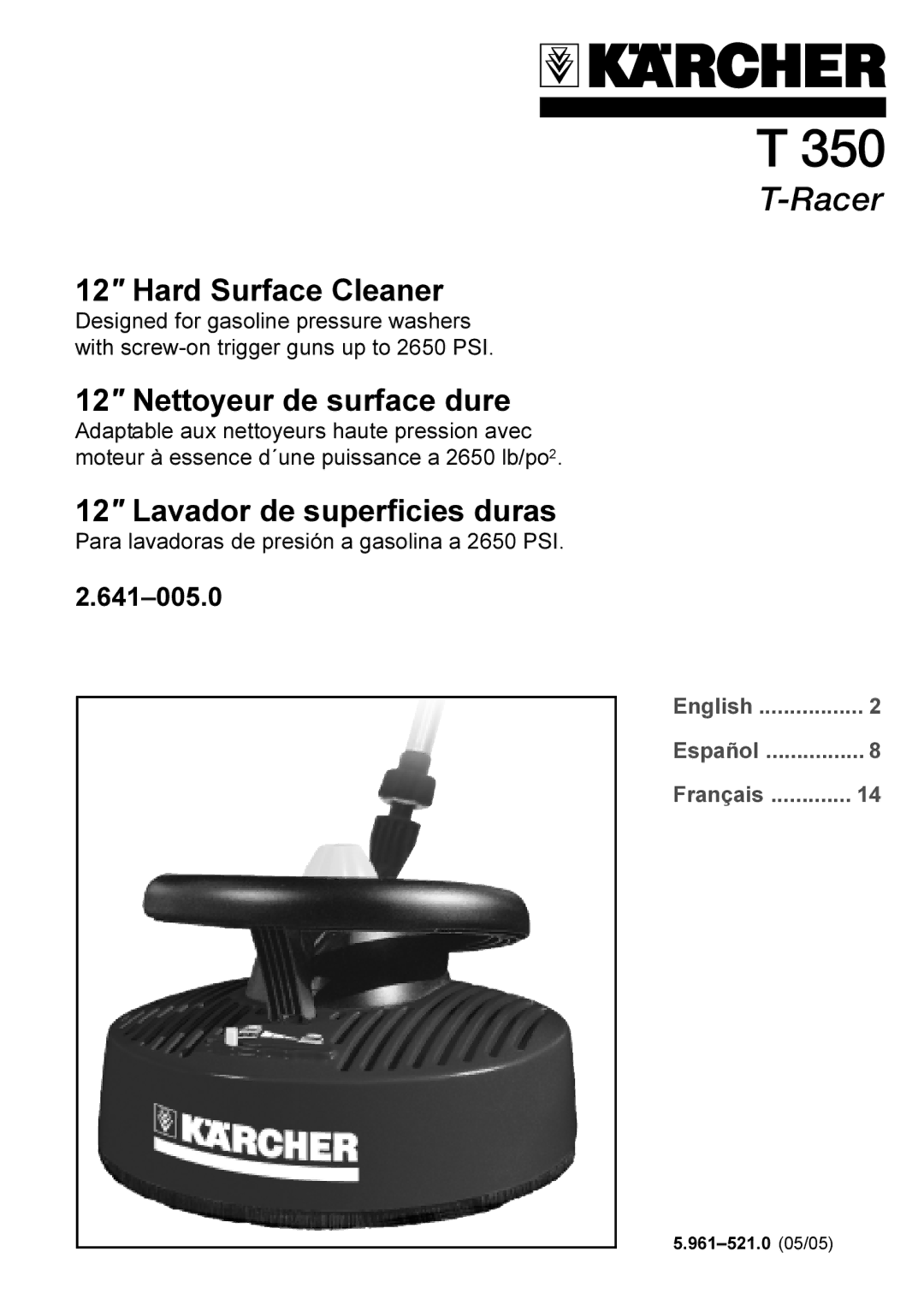 Karcher T350 T-Racer manual 