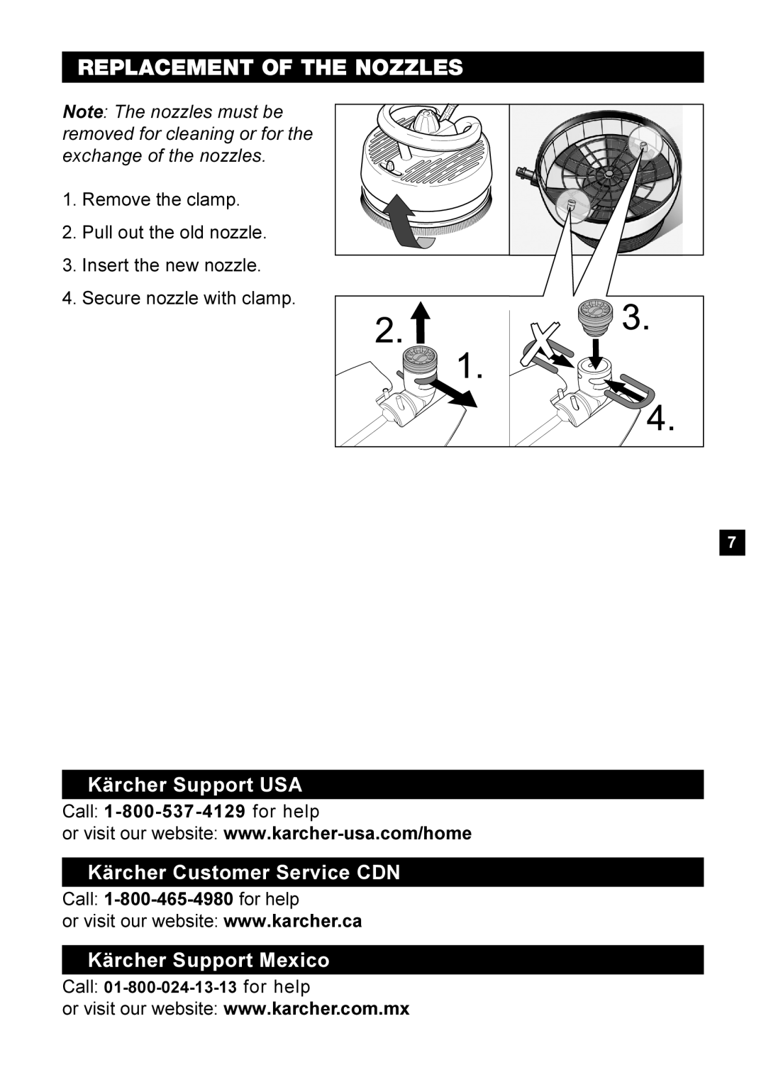 Karcher T350 T-Racer manual Replacement of the Nozzles 