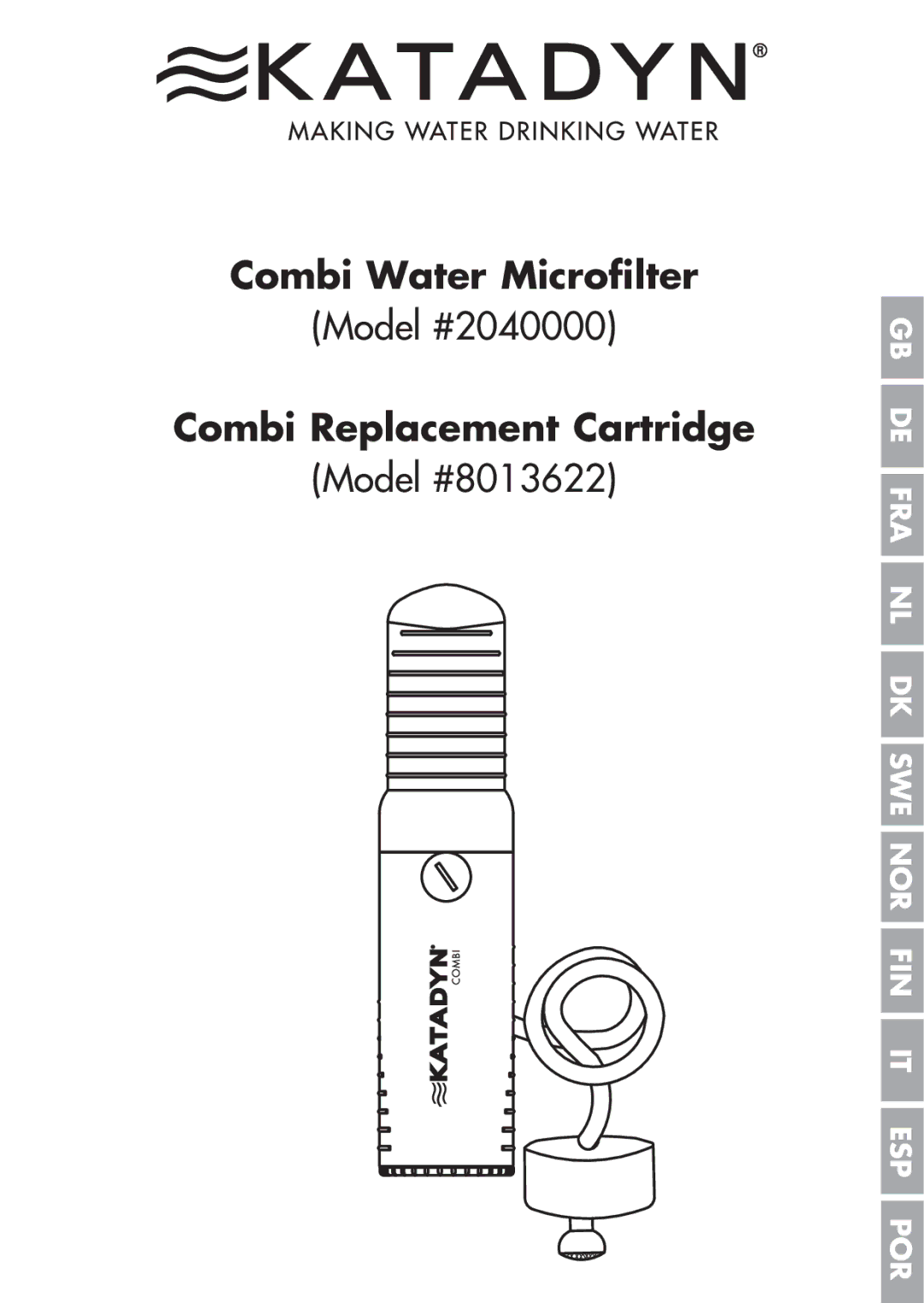 Katadyn 2040000 manual Combi Water Microfilter 