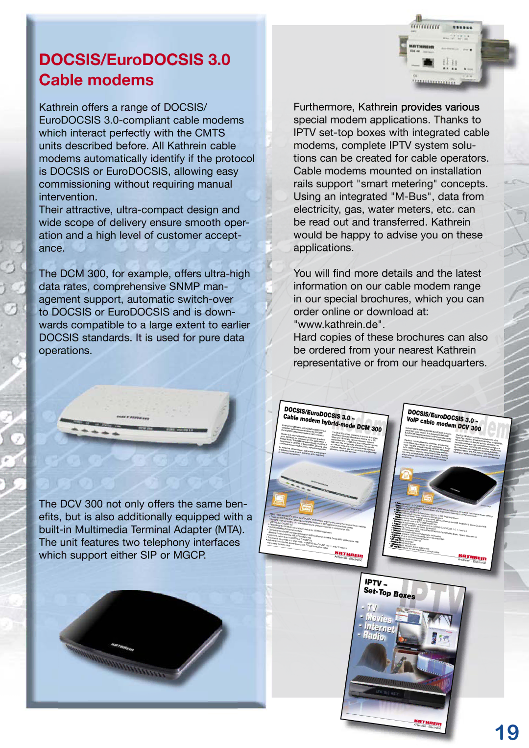 Kathrein manual DOCSIS/EuroDOCSIS 3.0 Cable modems, Dcm 