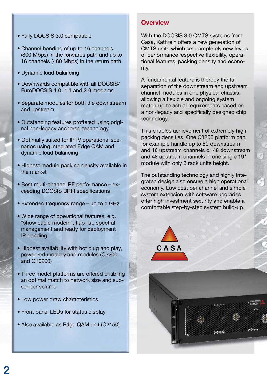 Kathrein 3 manual S a, Overview 