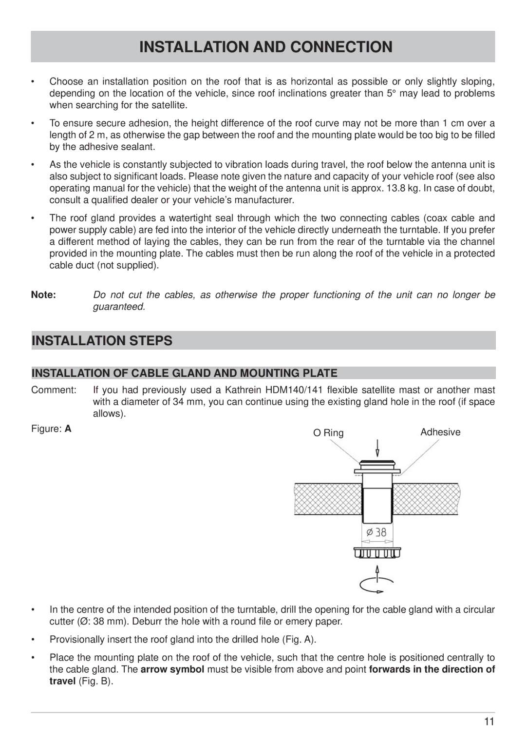 Kathrein CAP 600 manual Installation Steps 