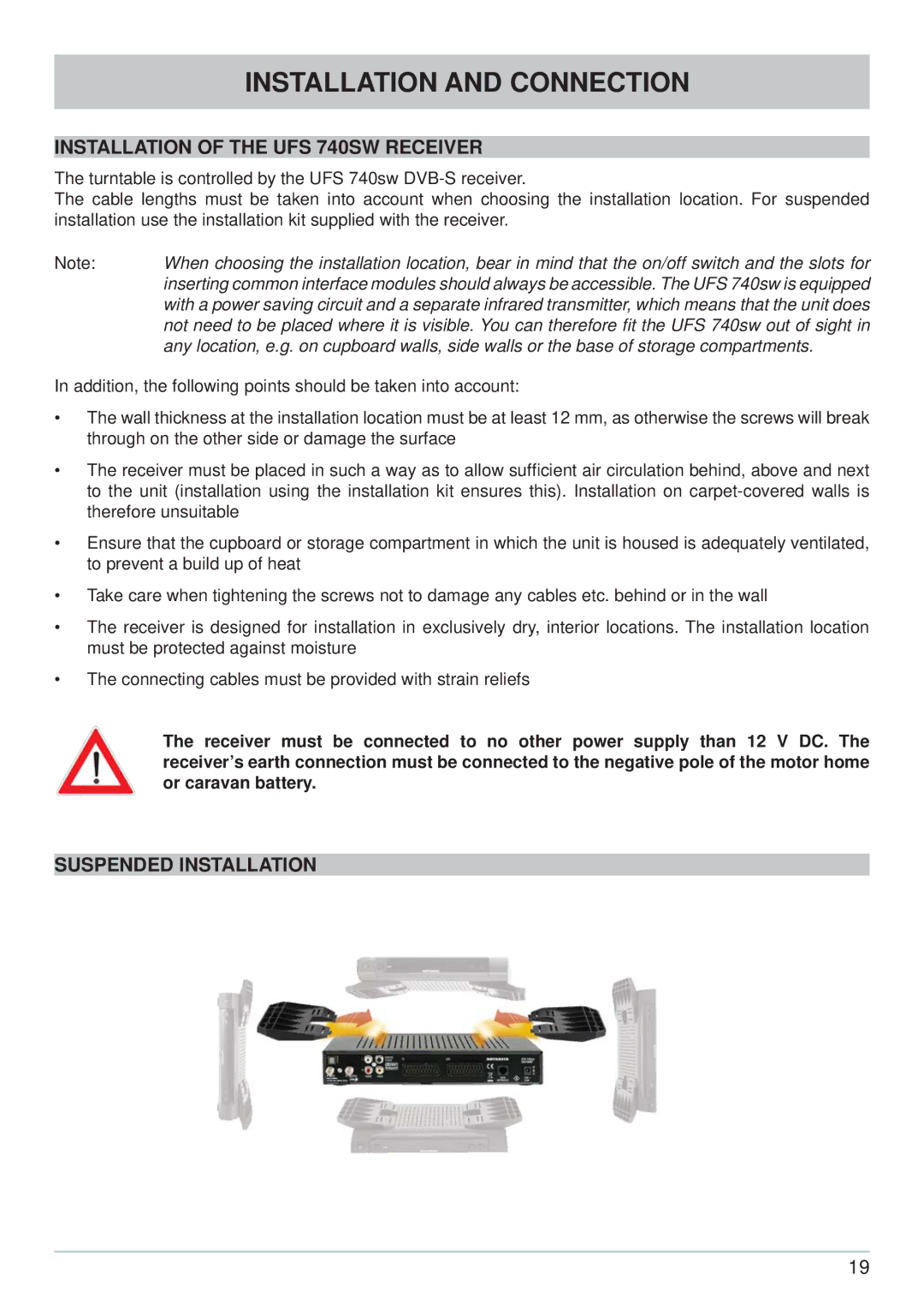 Kathrein CAP 600 manual Suspended Installation 