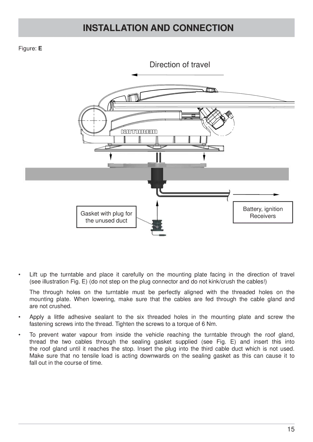 Kathrein CAP 700 manual Direction of travel 