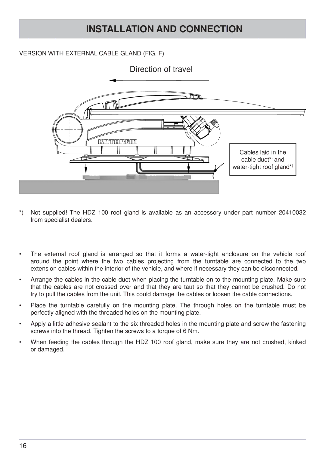 Kathrein CAP 700 manual Version with External Cable Gland FIG. F 