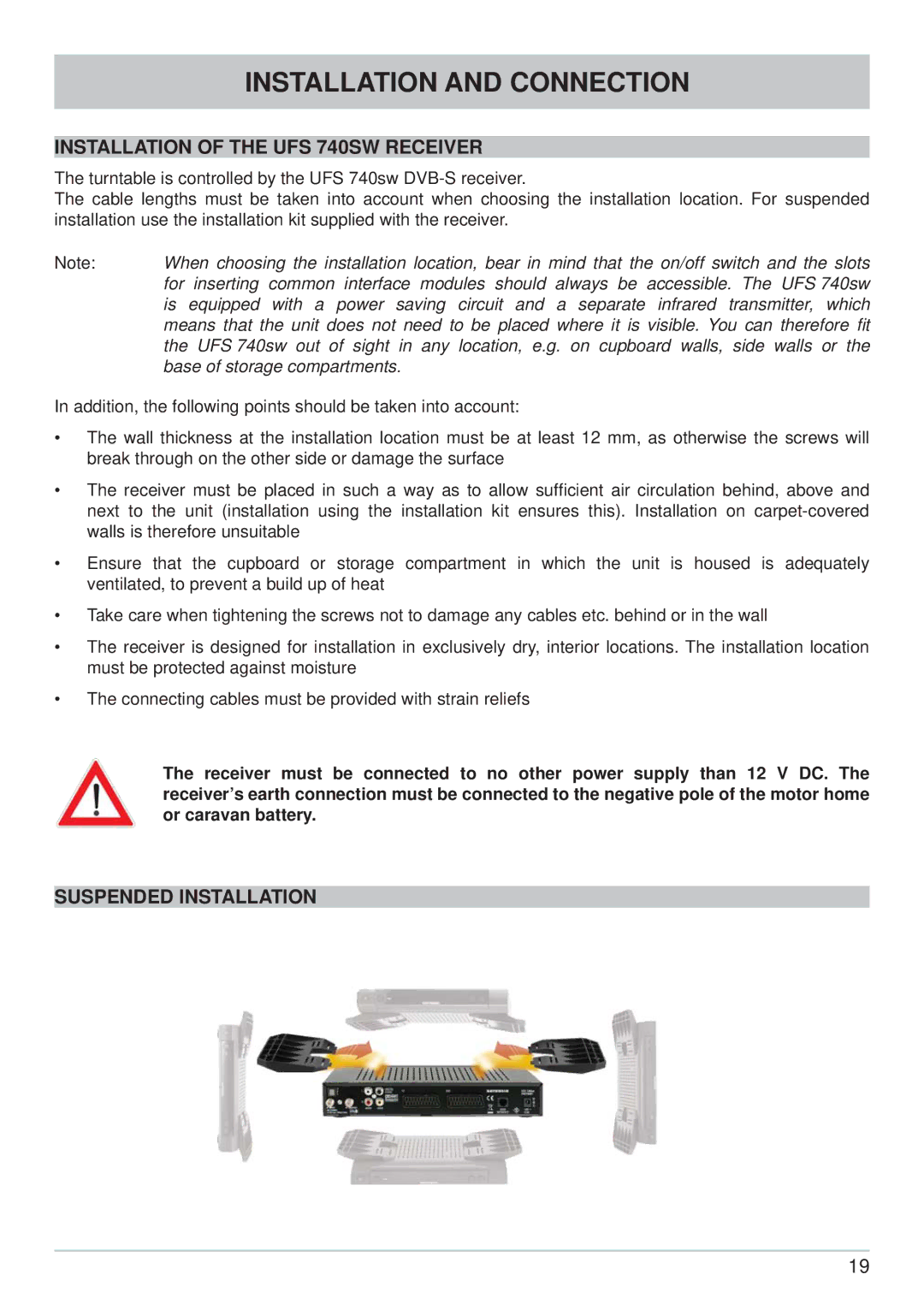 Kathrein CAP 700 manual Suspended Installation 