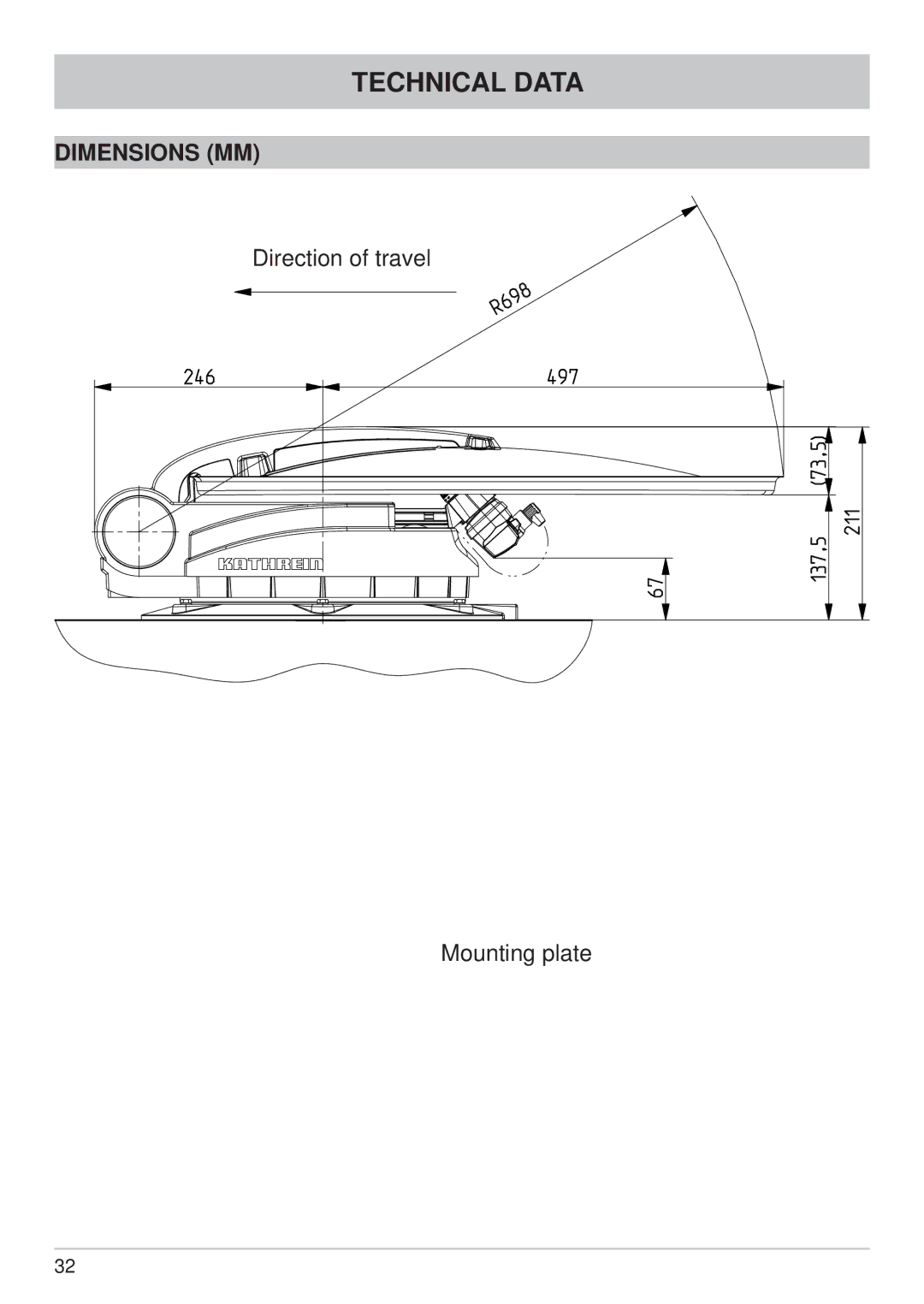 Kathrein CAP 700 manual Technical Data, Dimensions MM 