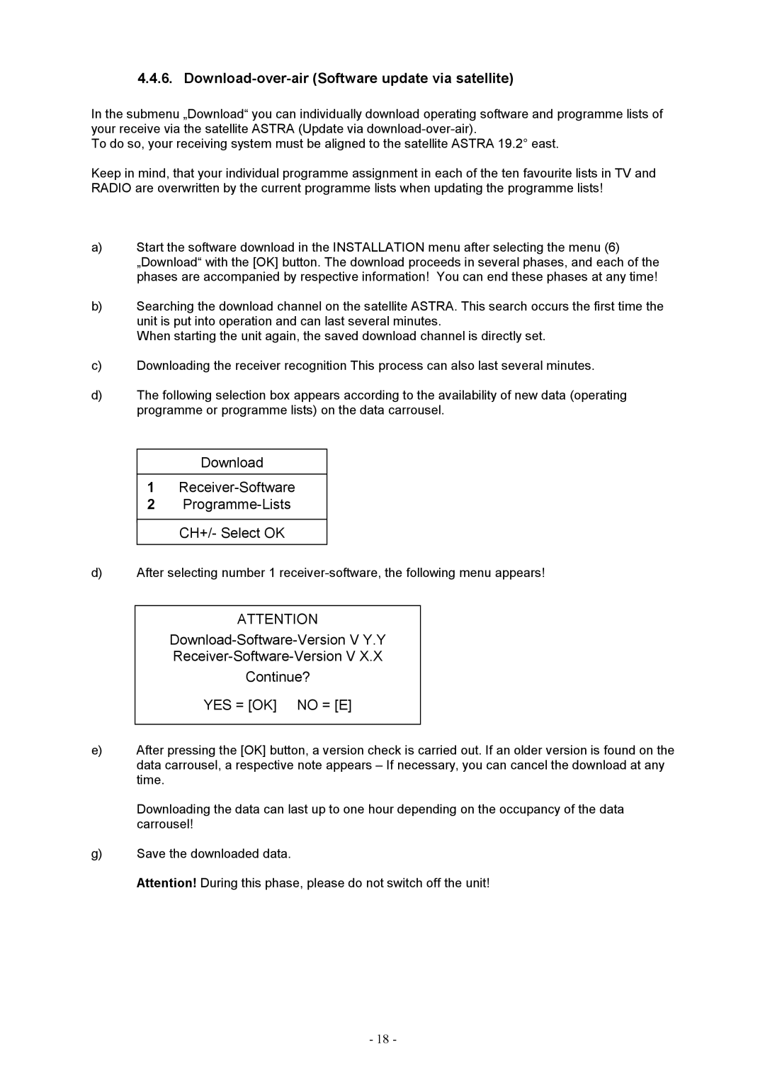 Kathrein CCR 512/S, CCR 502/S manual Download-over-air Software update via satellite 