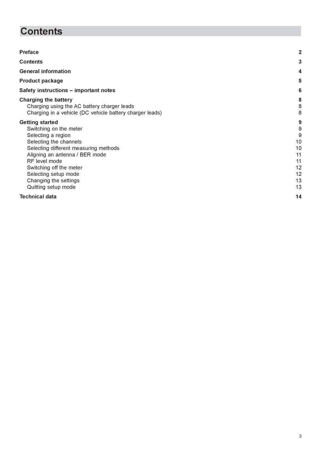 Kathrein MFK 16 manual Contents 