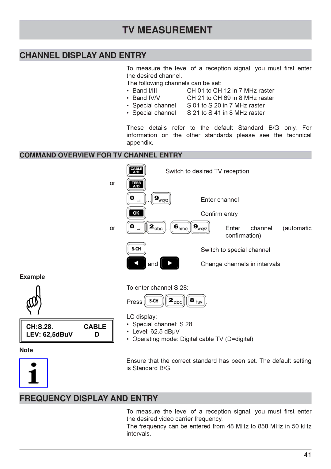 Kathrein MSK 125 manual Channel Display and Entry 