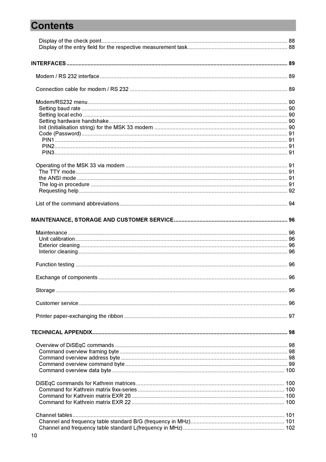 Kathrein MSK 33, 9986492 manual 100 