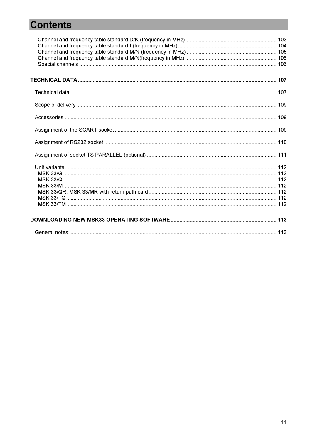 Kathrein 9986492, MSK 33 manual 107, 113 