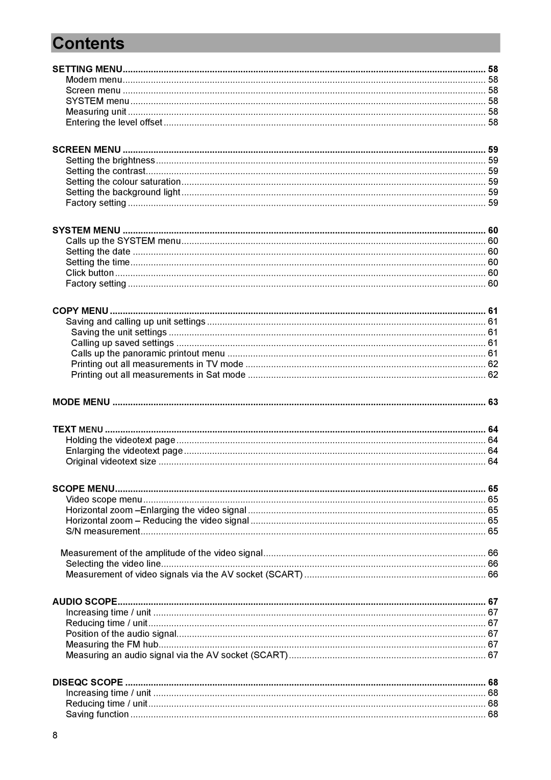 Kathrein MSK 33, 9986492 manual Measuring an audio signal via the AV socket Scart 