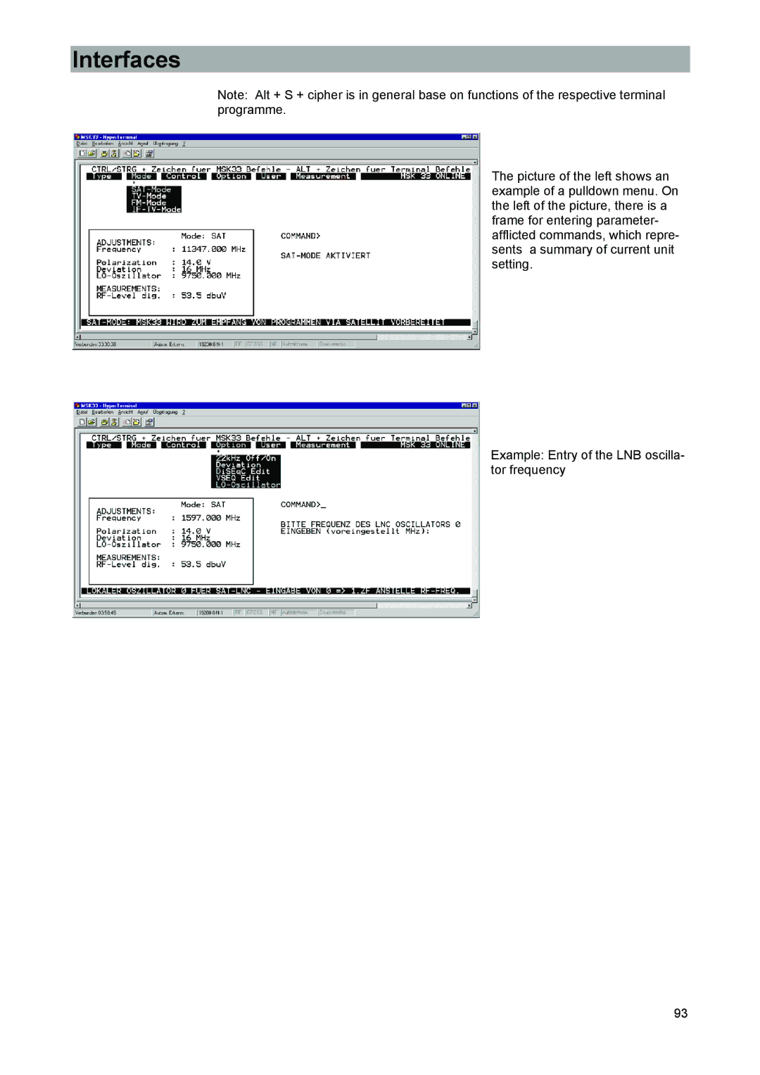 Kathrein 9986492, MSK 33 manual Interfaces 