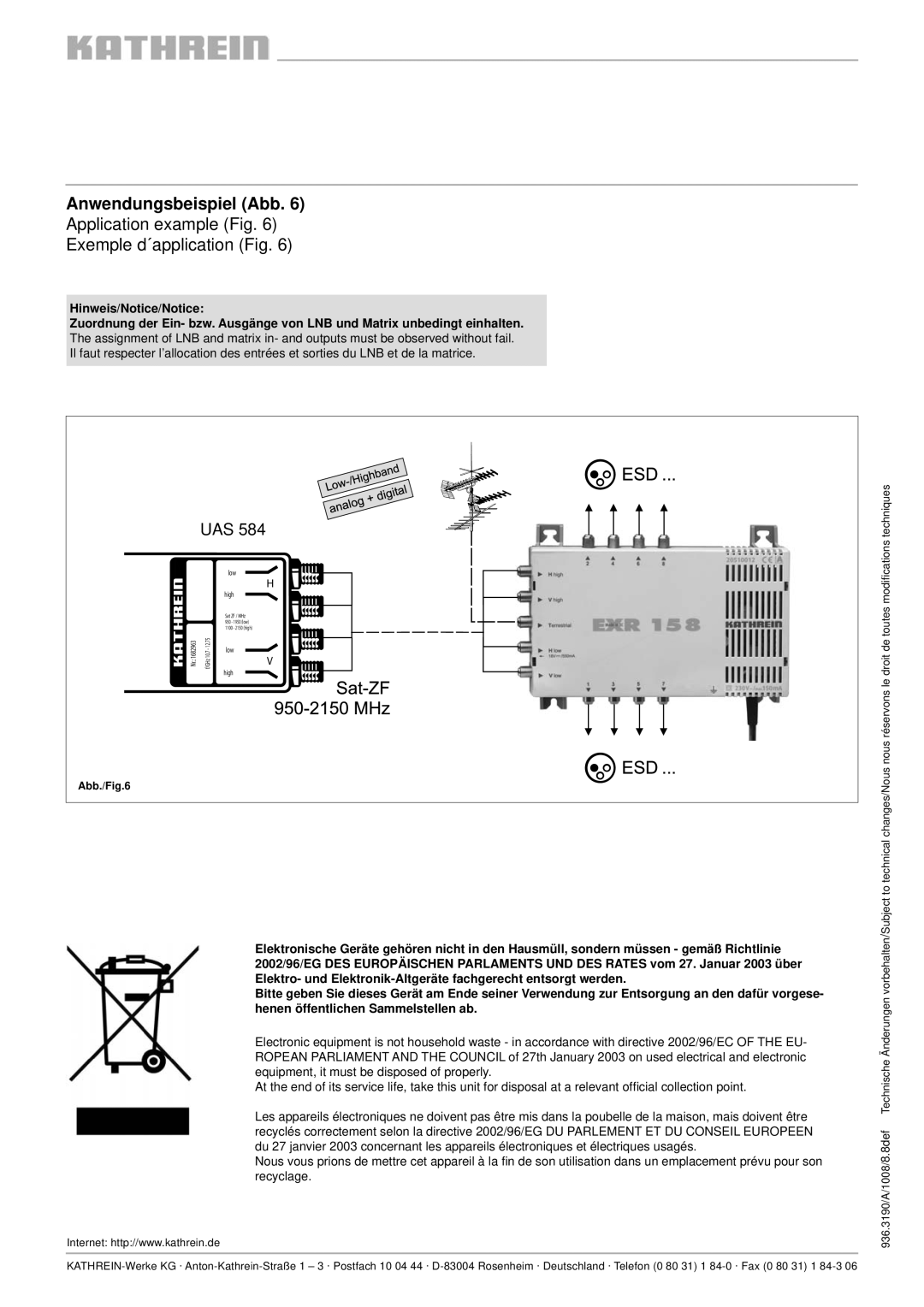 Kathrein UAS 584 specifications Uas 