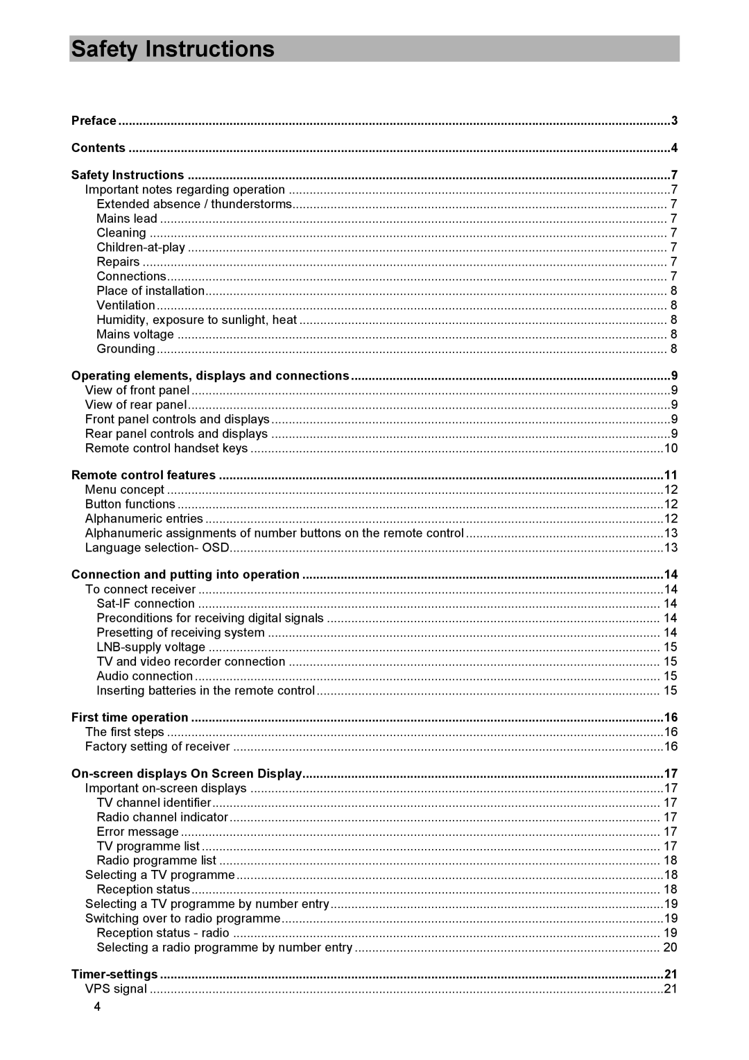 Kathrein UFD 505 manual First time operation 