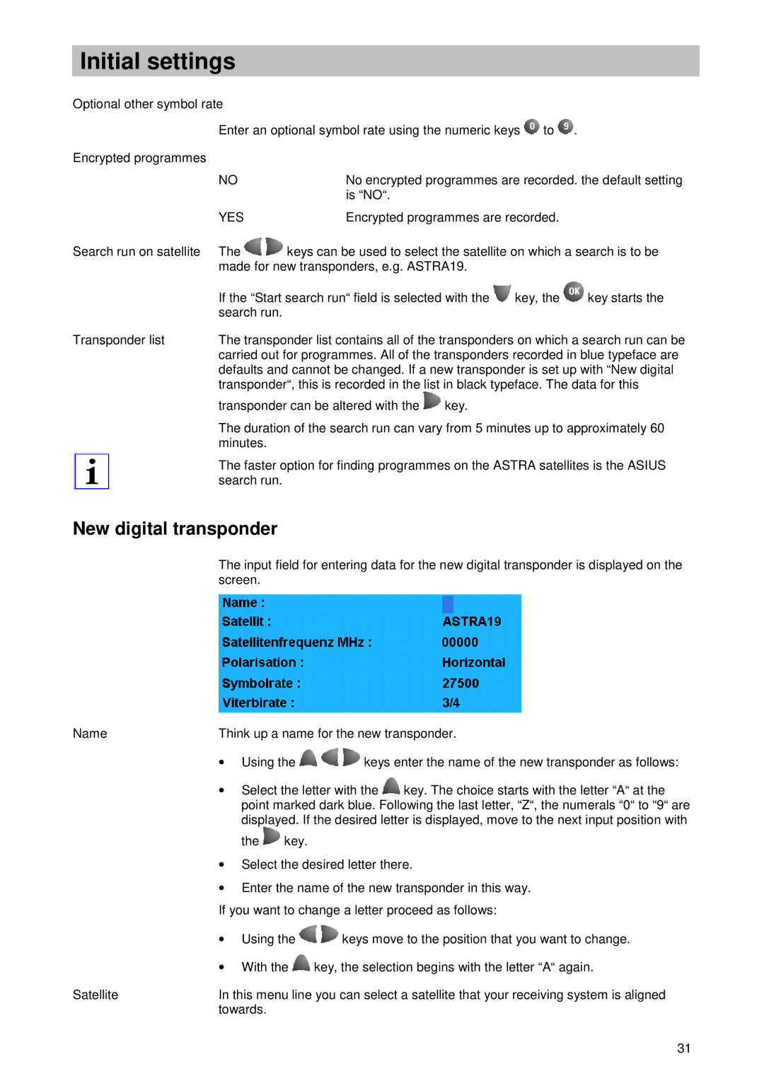 Kathrein UFD 510 manual New digital transponder 