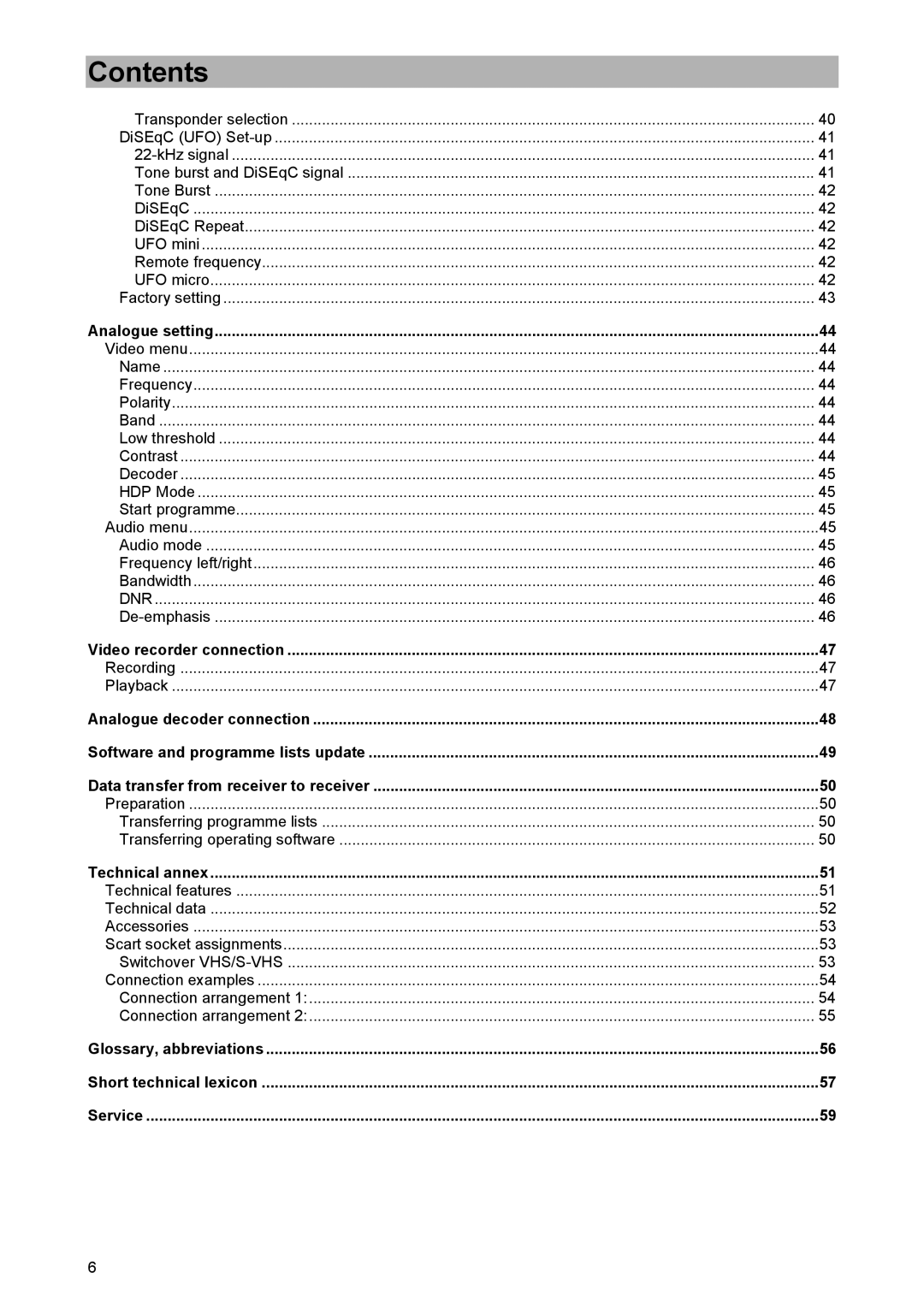 Kathrein UFD 520 manual Transponder selection 