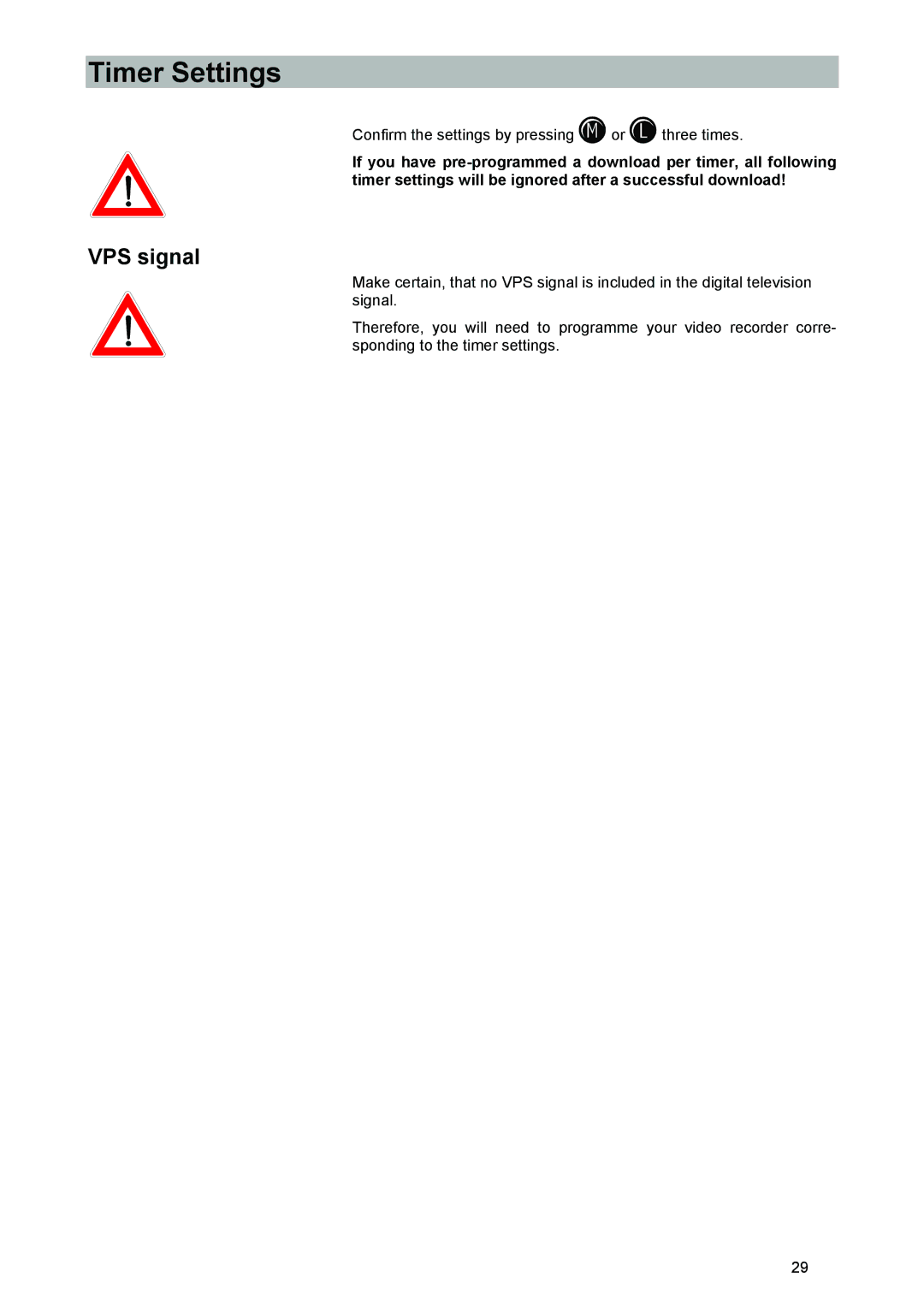 Kathrein UFD 540 manual VPS signal 