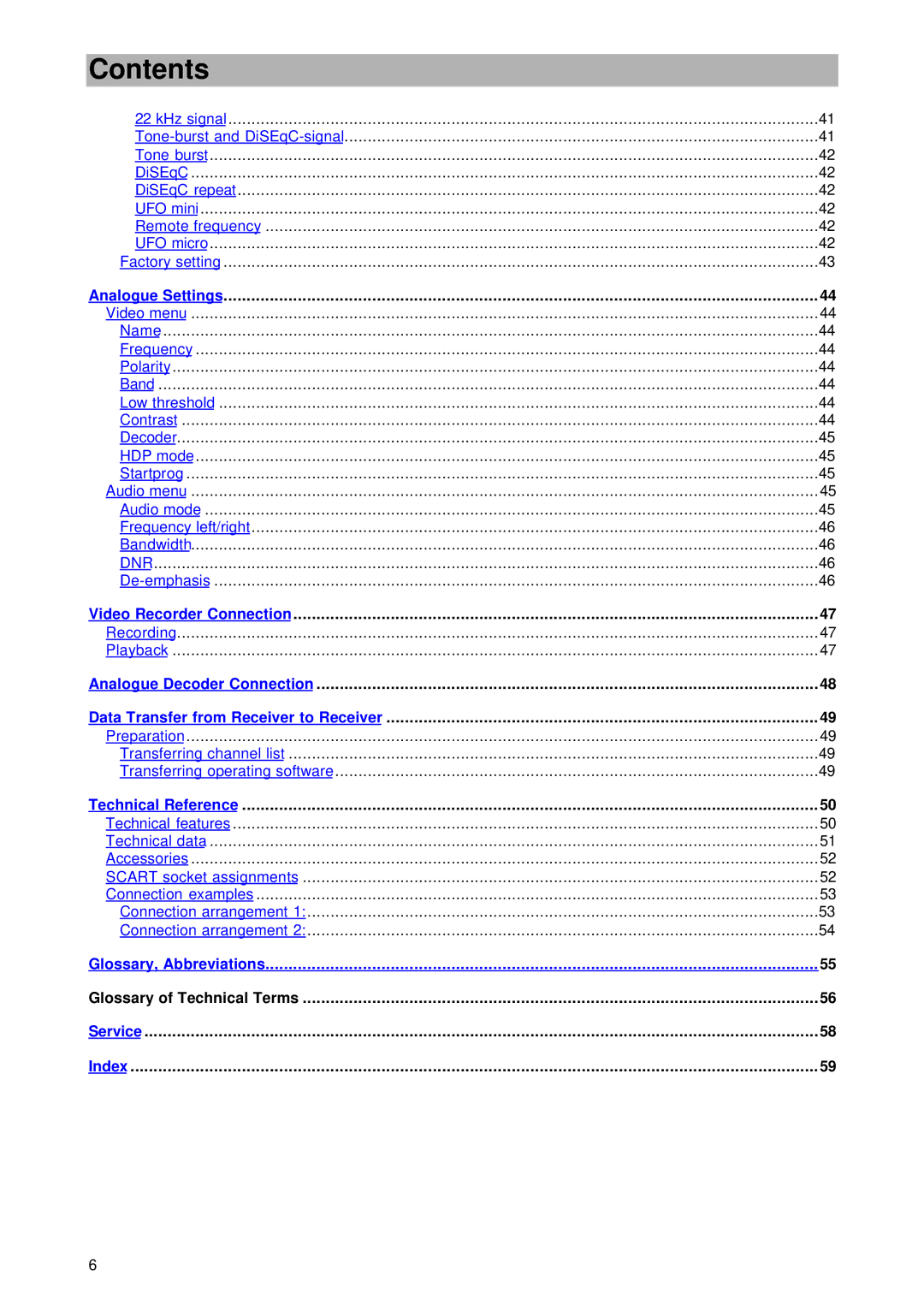 Kathrein UFD 545 manual Glossary, Abbreviations Glossary of Technical Terms 