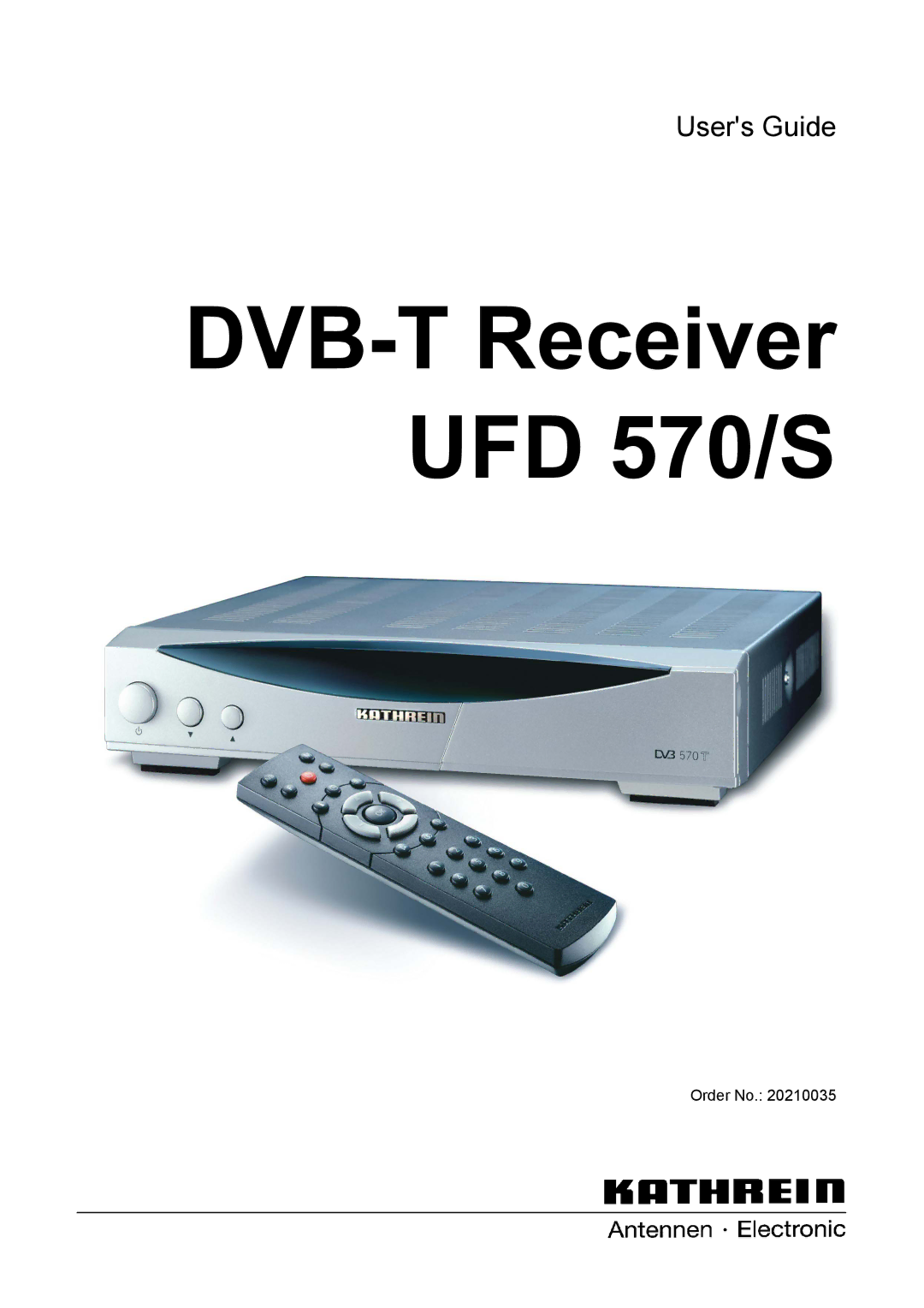 Kathrein manual DVB-T Receiver UFD 570/S 