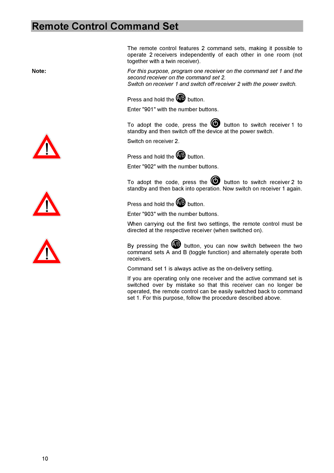 Kathrein UFD 570/S manual Remote Control Command Set 