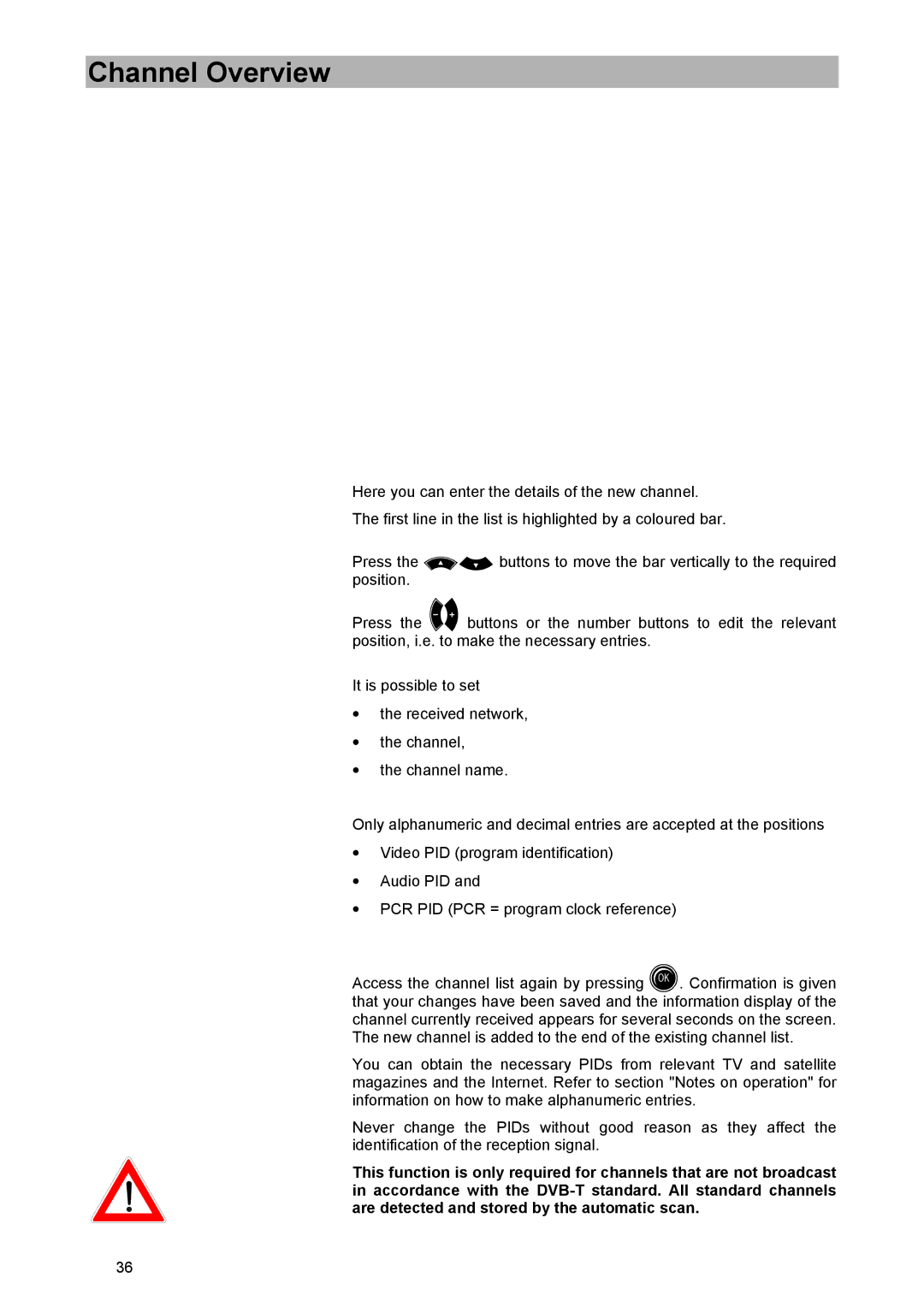 Kathrein UFD 570/S manual Channel Overview 