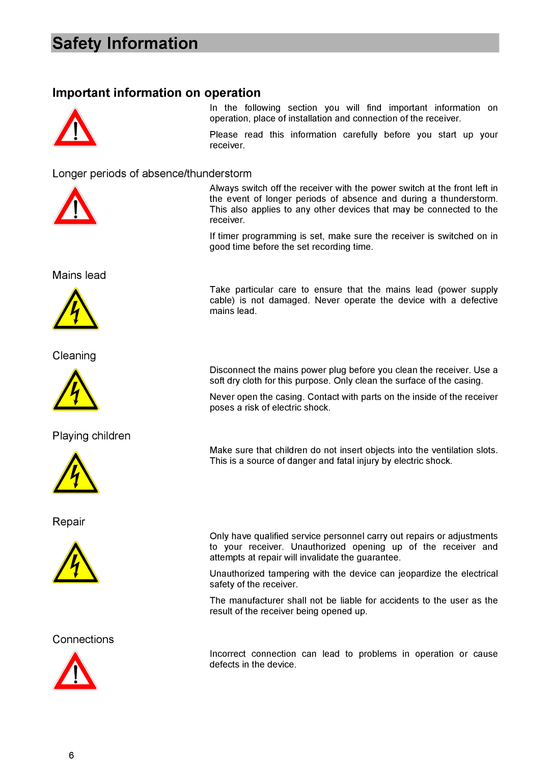 Kathrein UFD 570/S manual Safety Information 