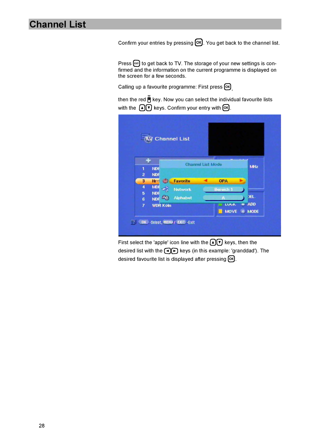 Kathrein UFD 574/S manual Channel List 