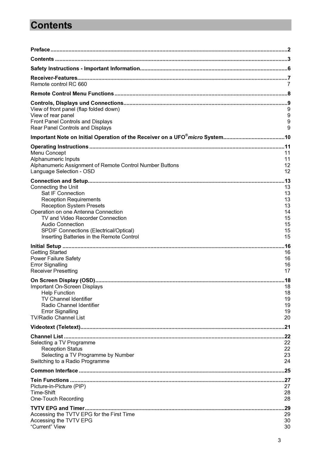 Kathrein UFD 580S manual Contents 