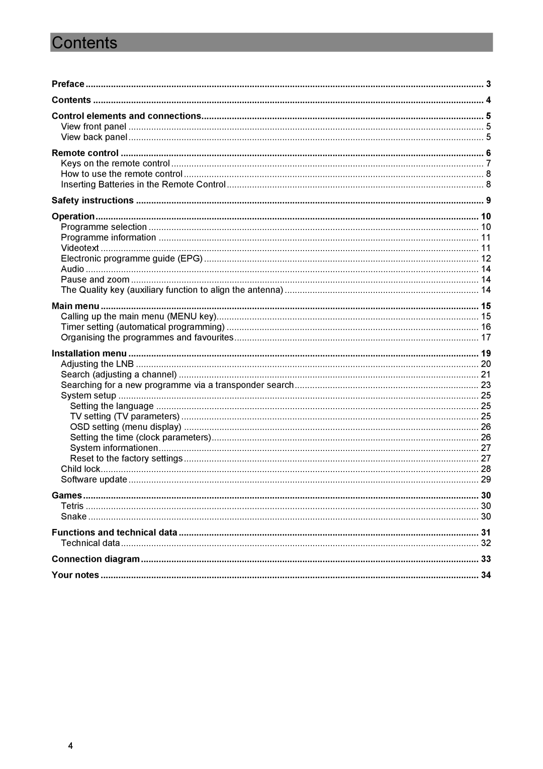 Kathrein UFE 305/S manual Contents 