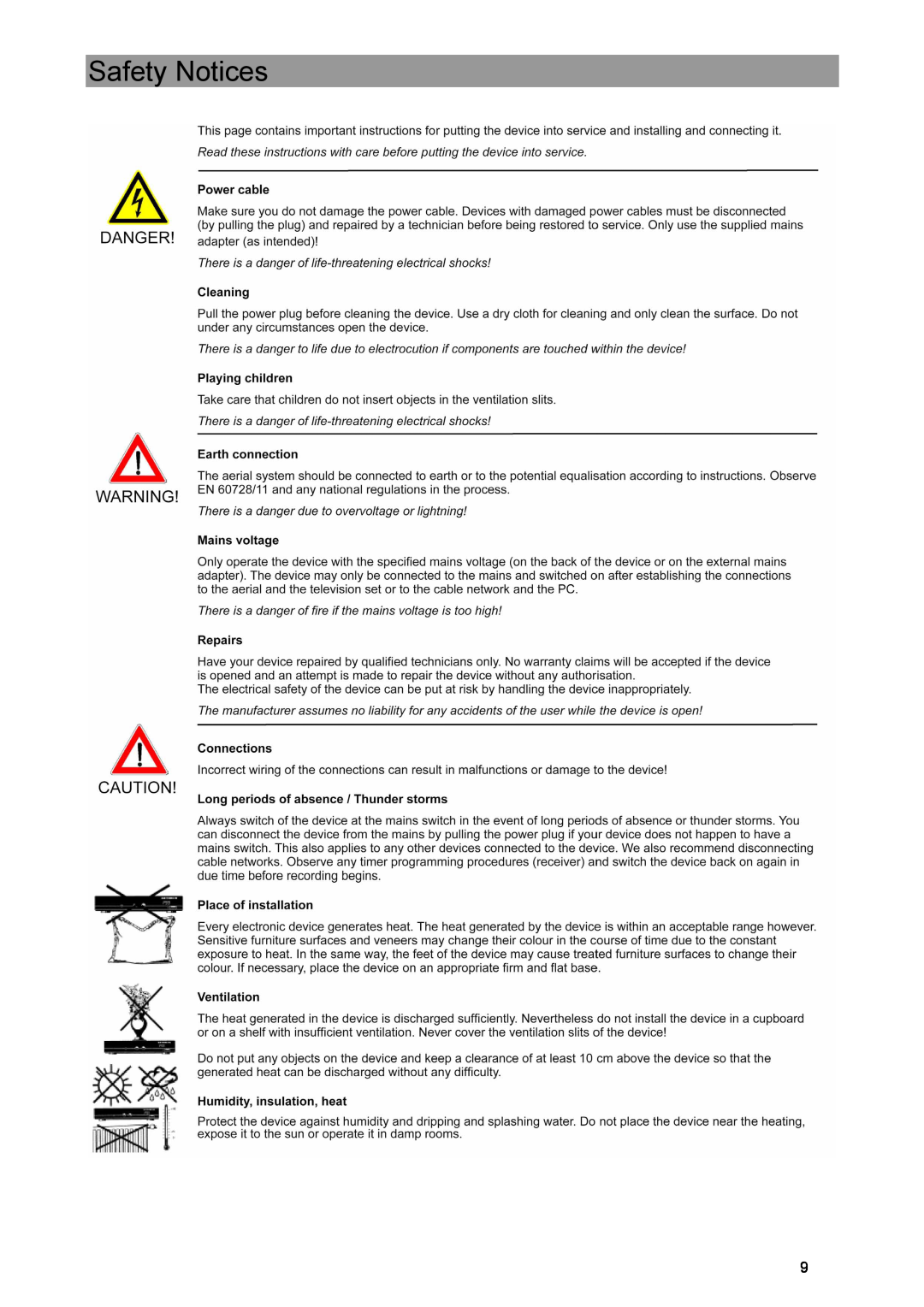 Kathrein UFE 371/S manual Safety Notices 