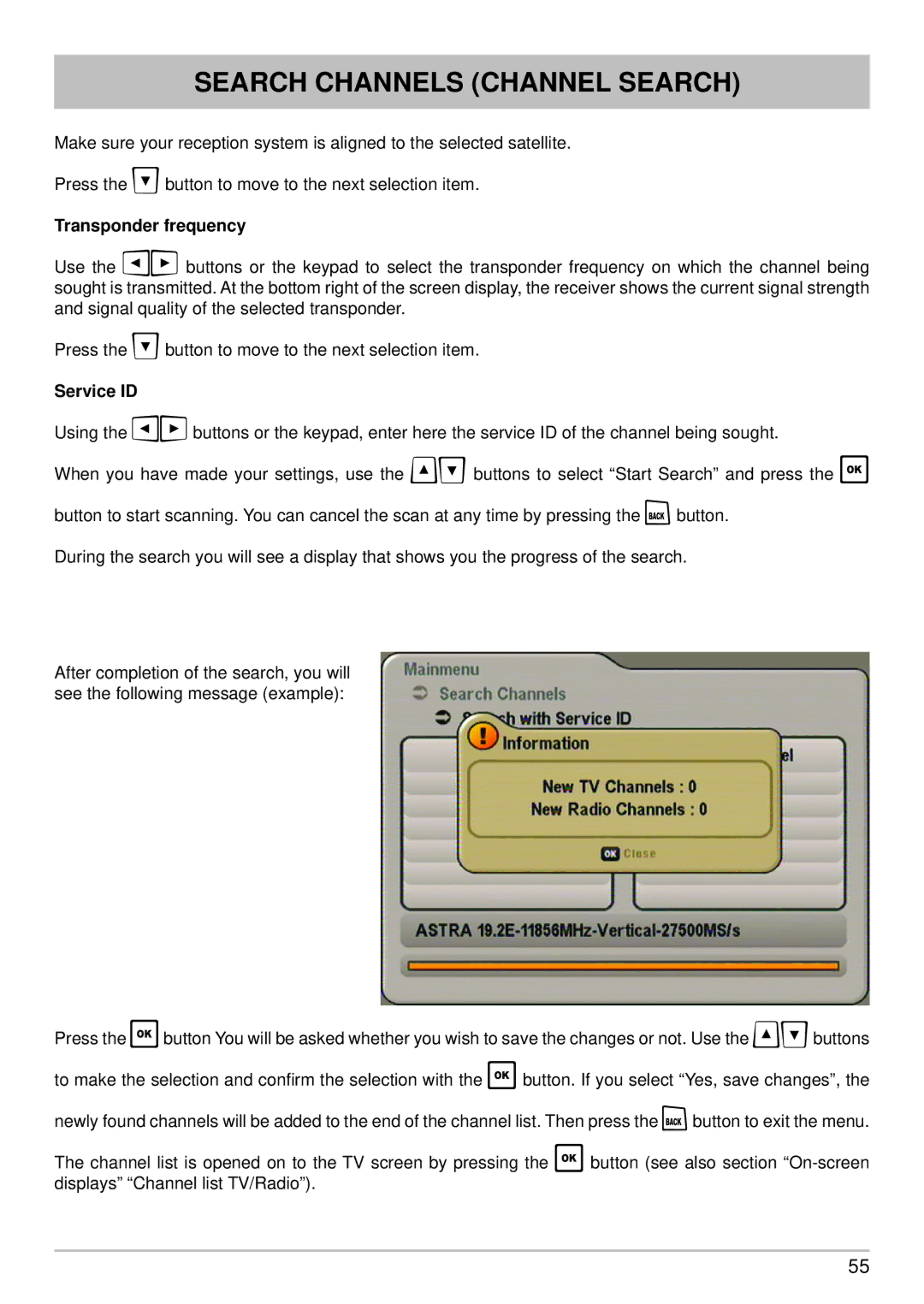 Kathrein UFS 640si manual Service ID 