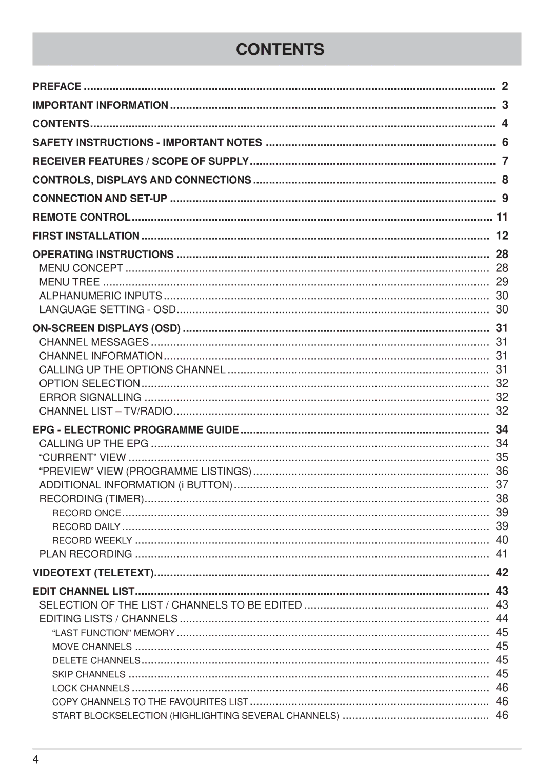 Kathrein UFS 650si, UFS 650sw manual Contents 